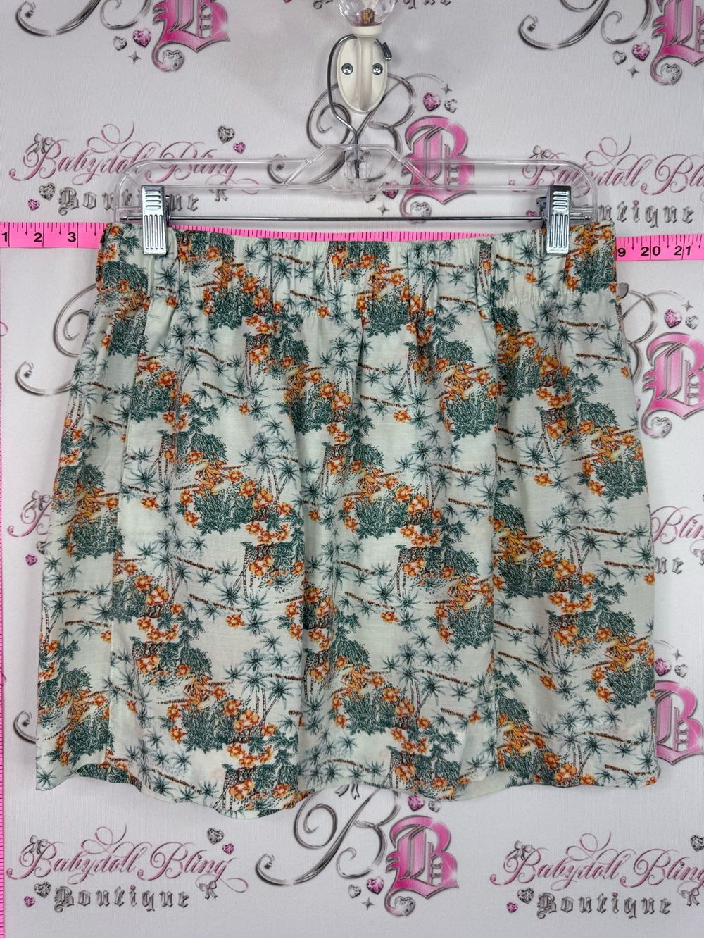 Toad&Co tropical Shorts with Green and Orange Floral Print